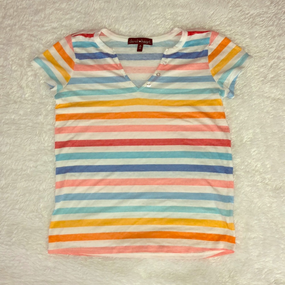 Rainbow stripe vintage inspired shirt size small - Picture 1 of 3